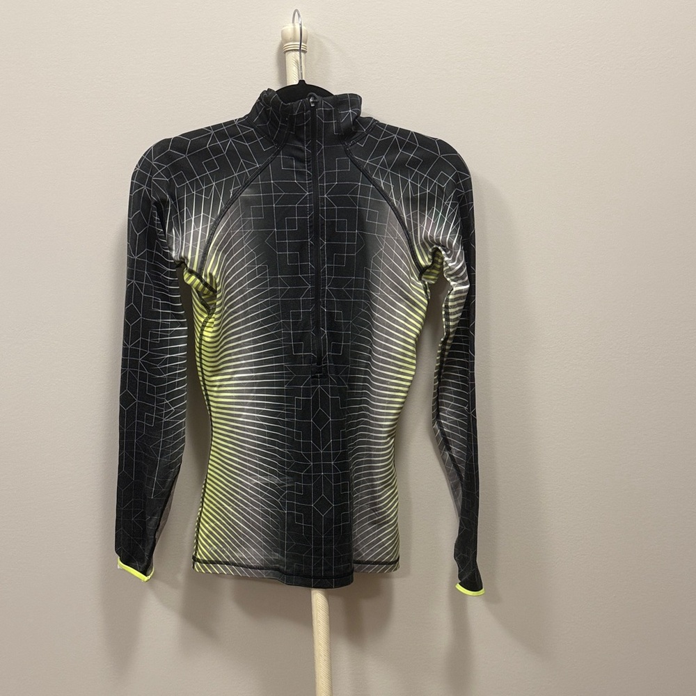 Nike Black and Yellow Long Sleeve Running Top